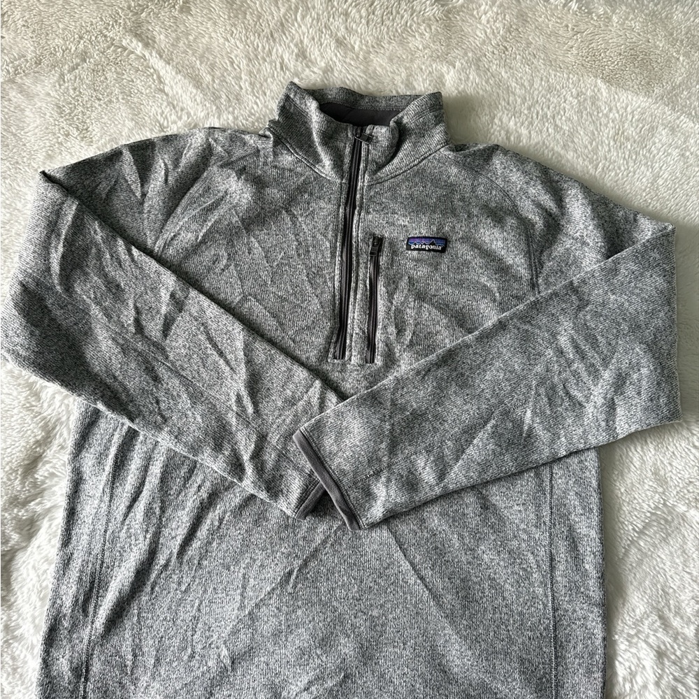 Patagonia Men's Zip-Up Sweater in Light Gray